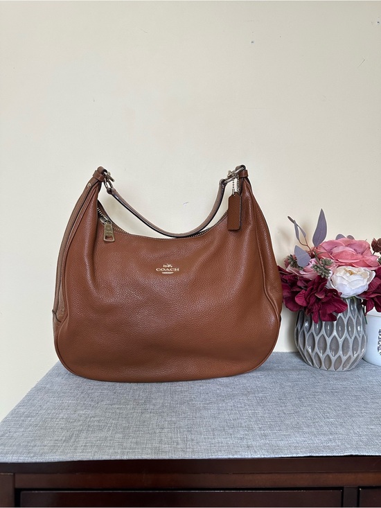 Coach Handbags - Coach Pebbled Leather Hobo Bag in Brown